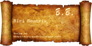 Biri Beatrix névjegykártya